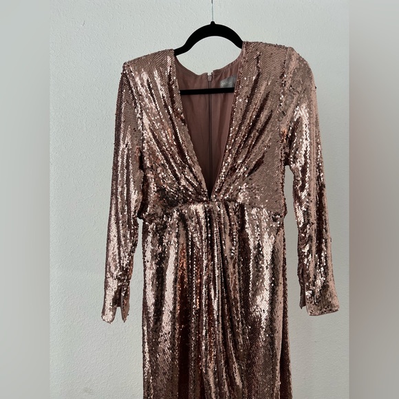 ASOS asymmetric plunge maxi dress in sequin - Picture 9 of 14